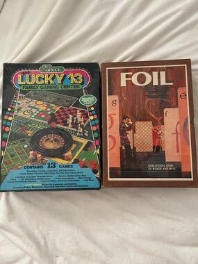 Lucky 13 & Foil Board Game Set - Colorful Retro Boxes